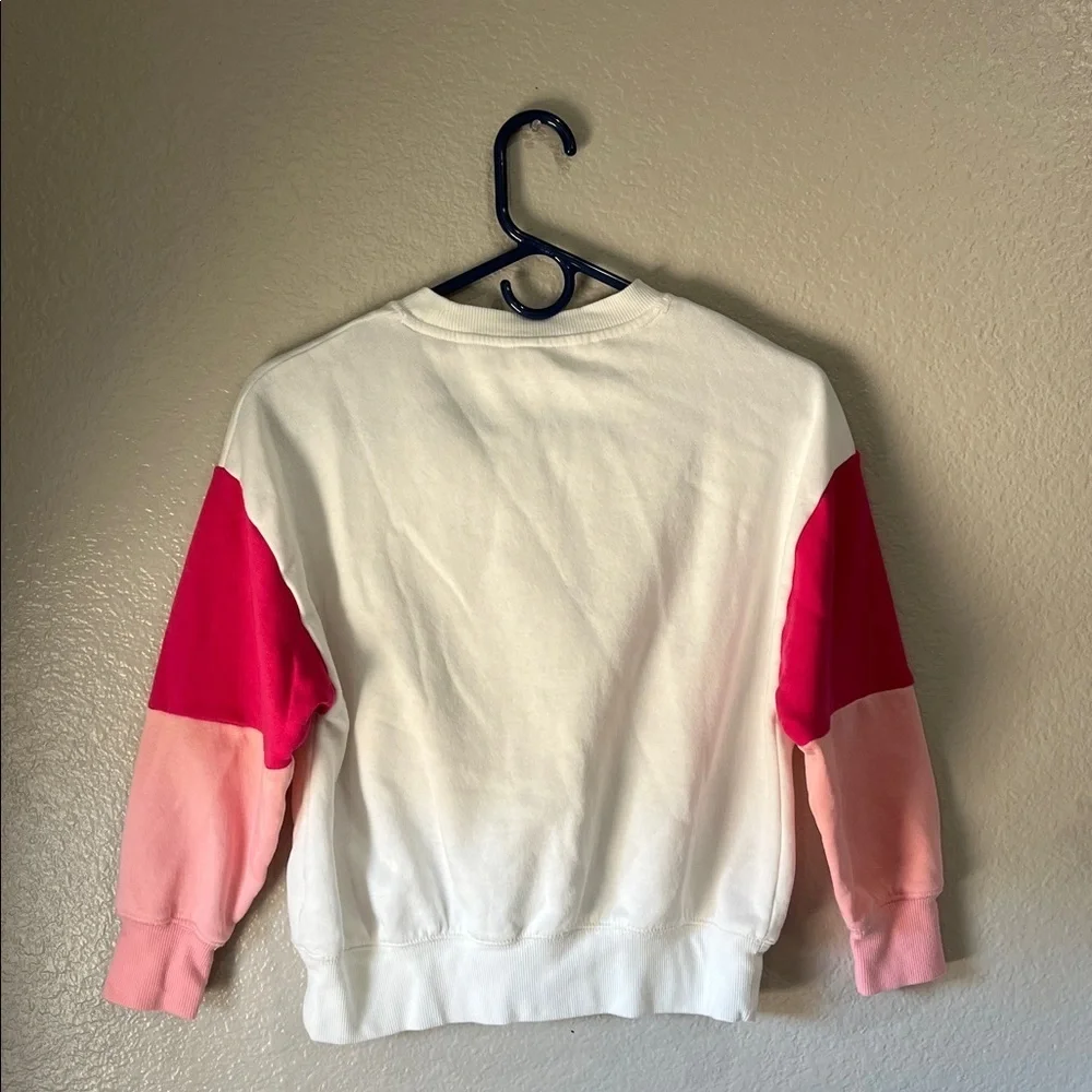 Justice Girls Colorful Ring Pop Sweatshirt Pink White Sz S (7/8) pullover Casual